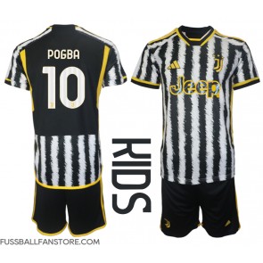Juventus Paul Pogba #10 Replik Heimtrikot Kinder 2023-24 Kurzarm (+ Kurze Hosen)
